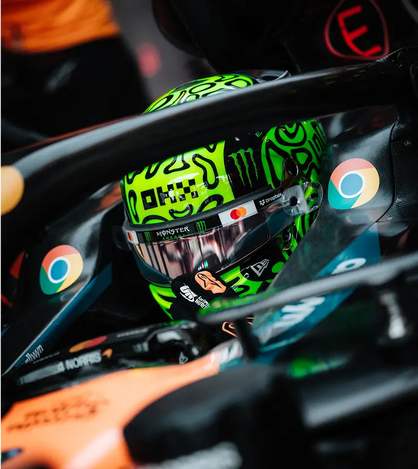 Lando in F1 car